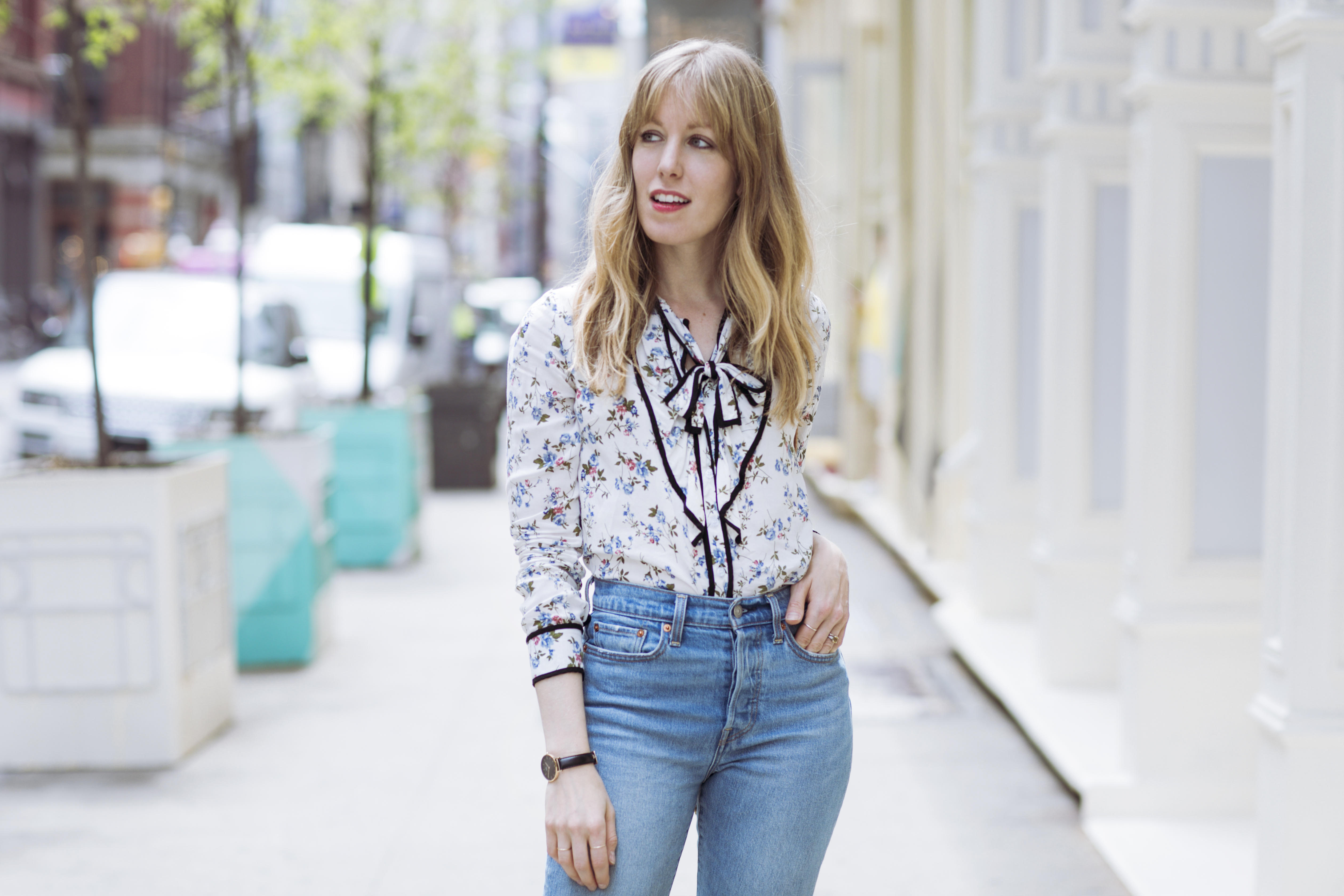 An Unexpected Way to Style a Floral Blouse