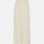 Ivory pleated maxi skirt for a timeless capsule wardrobe