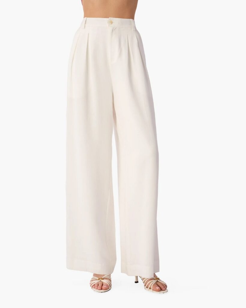 Ivory wide-leg pants for polished outfit ideas for women