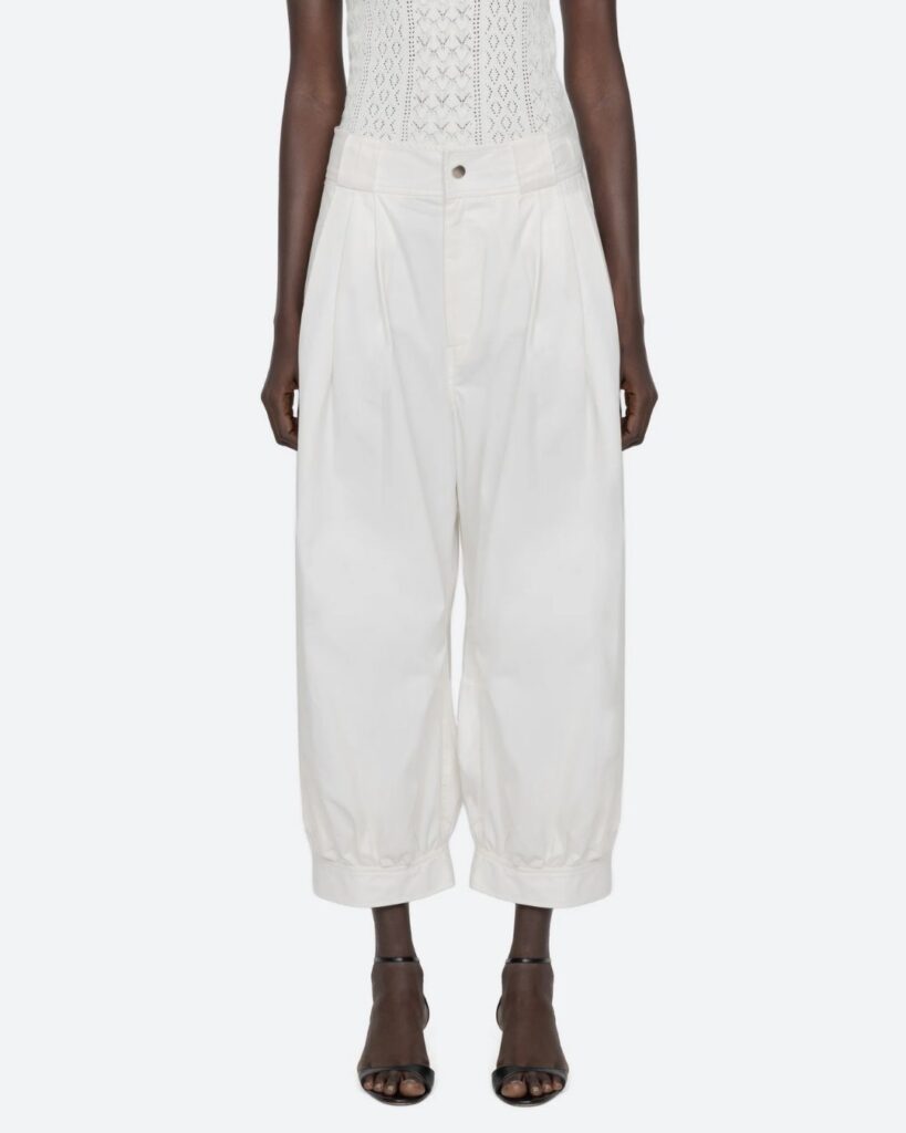White cropped barrel-leg pants for a wardrobe refresh