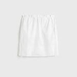White elastic-waist mini skirt for summer styling
