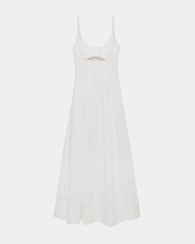 Simple white slip dress for warm-weather styling